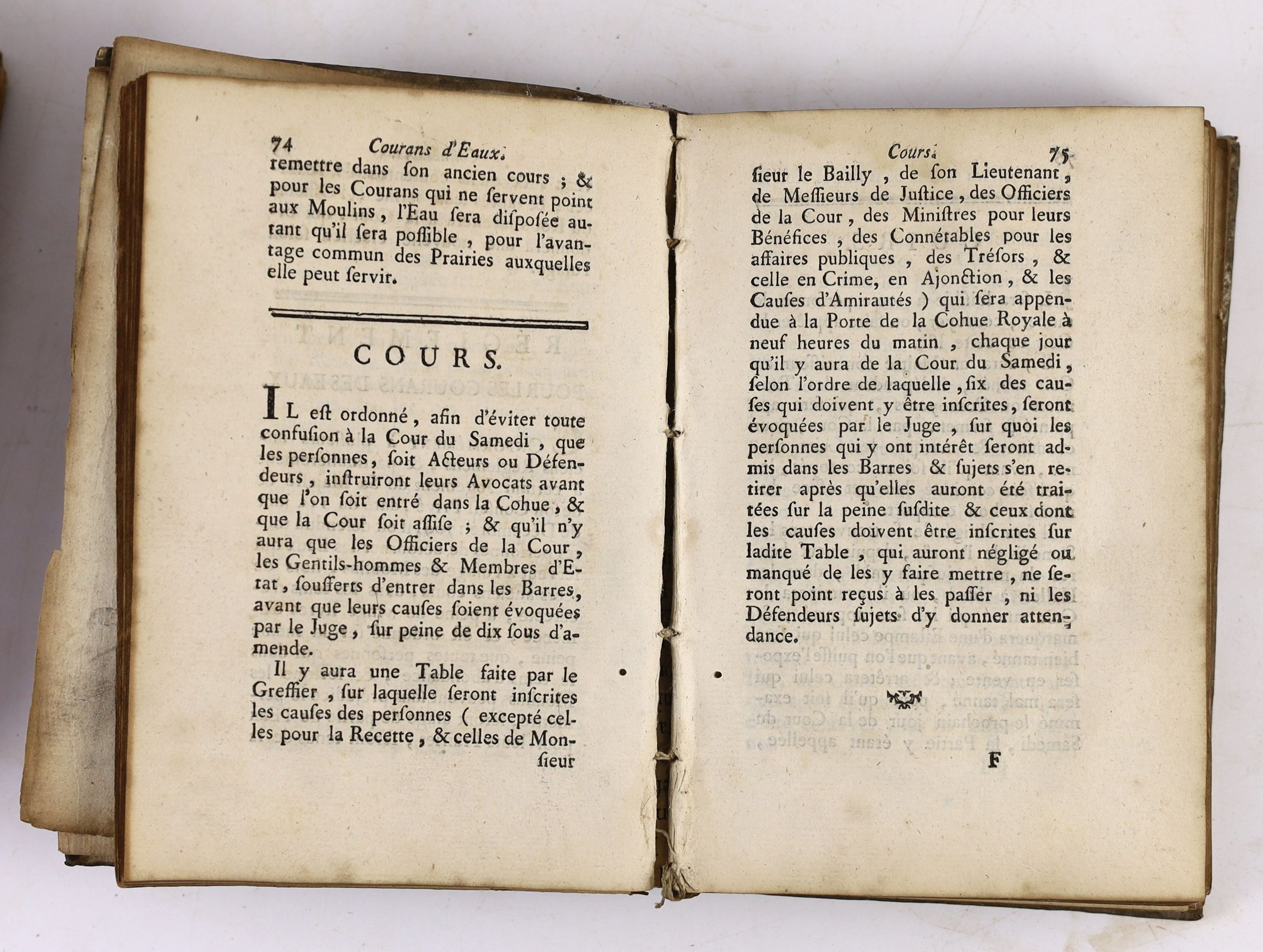 Various - A Code of Laws for the Island of Jersey - 2 copies, in English and French, one lacking title and annotated through in ink in a contemporary hand, vellum, HMG, London, 1771 (2)